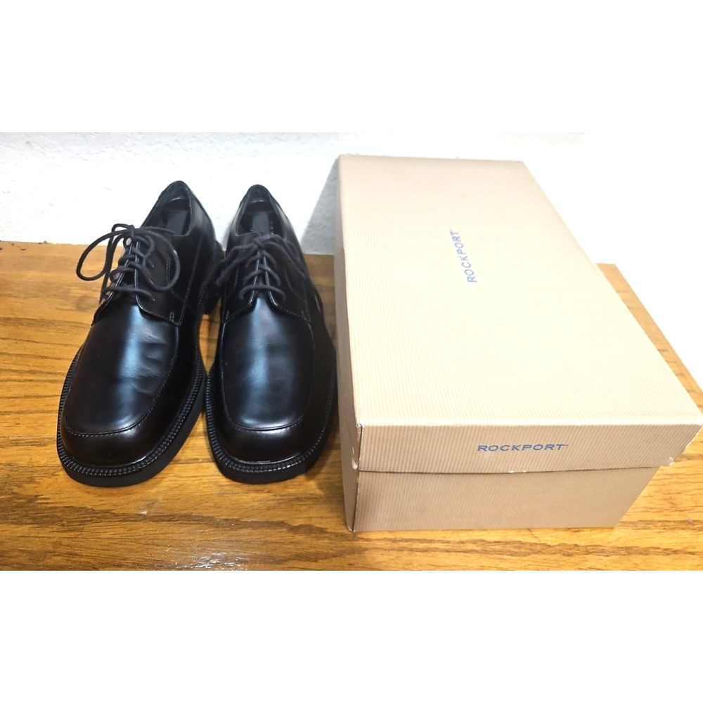 Rockport black Oxford Leather Lace Up Shoes, Men's 8.5 (M) Near Mint